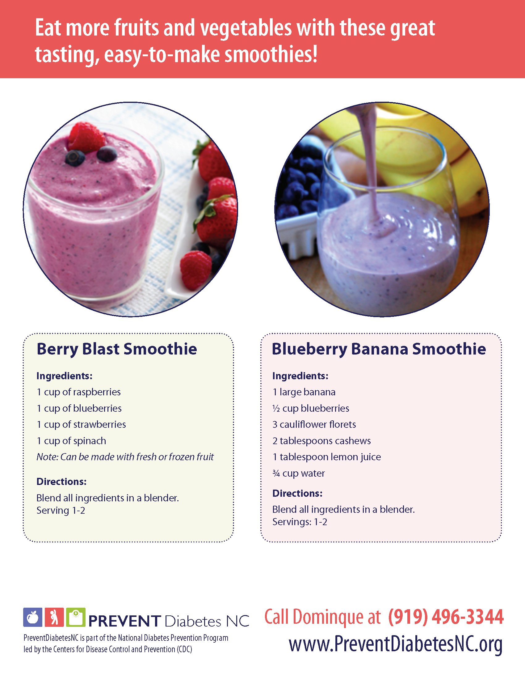 Fruit smoothie poster with recipes