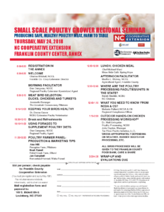 Cover photo for Small Scale Poultry Grower Regional Seminar-Thursday, May 24