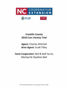 Cover photo for Franklin County Corn Variety Trial