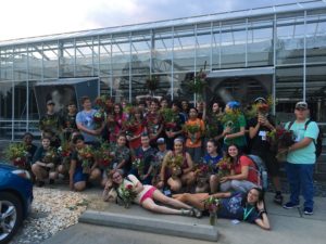 Picture of Horticulture Science Summer Institute students with their floral arrangements.