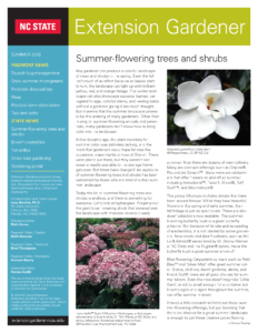 Image of the front page of the NC State Extension Gardener Newsletter summer 2019 issue