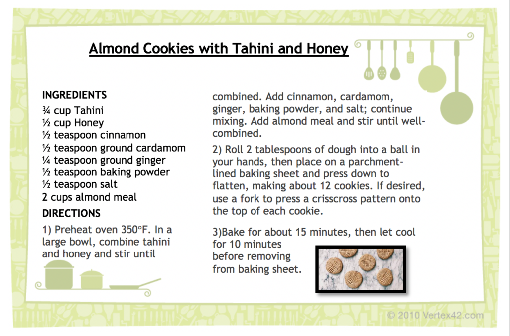 Almond Cookies with Tahini and Honey recipe