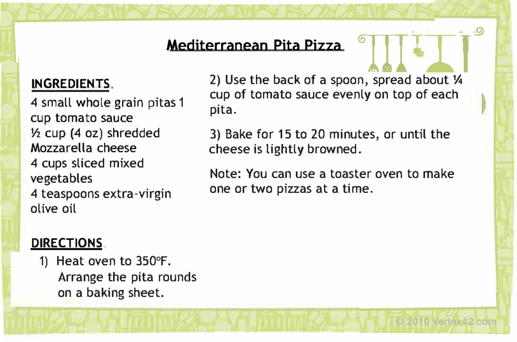 Mediterranean Pita Pizza card