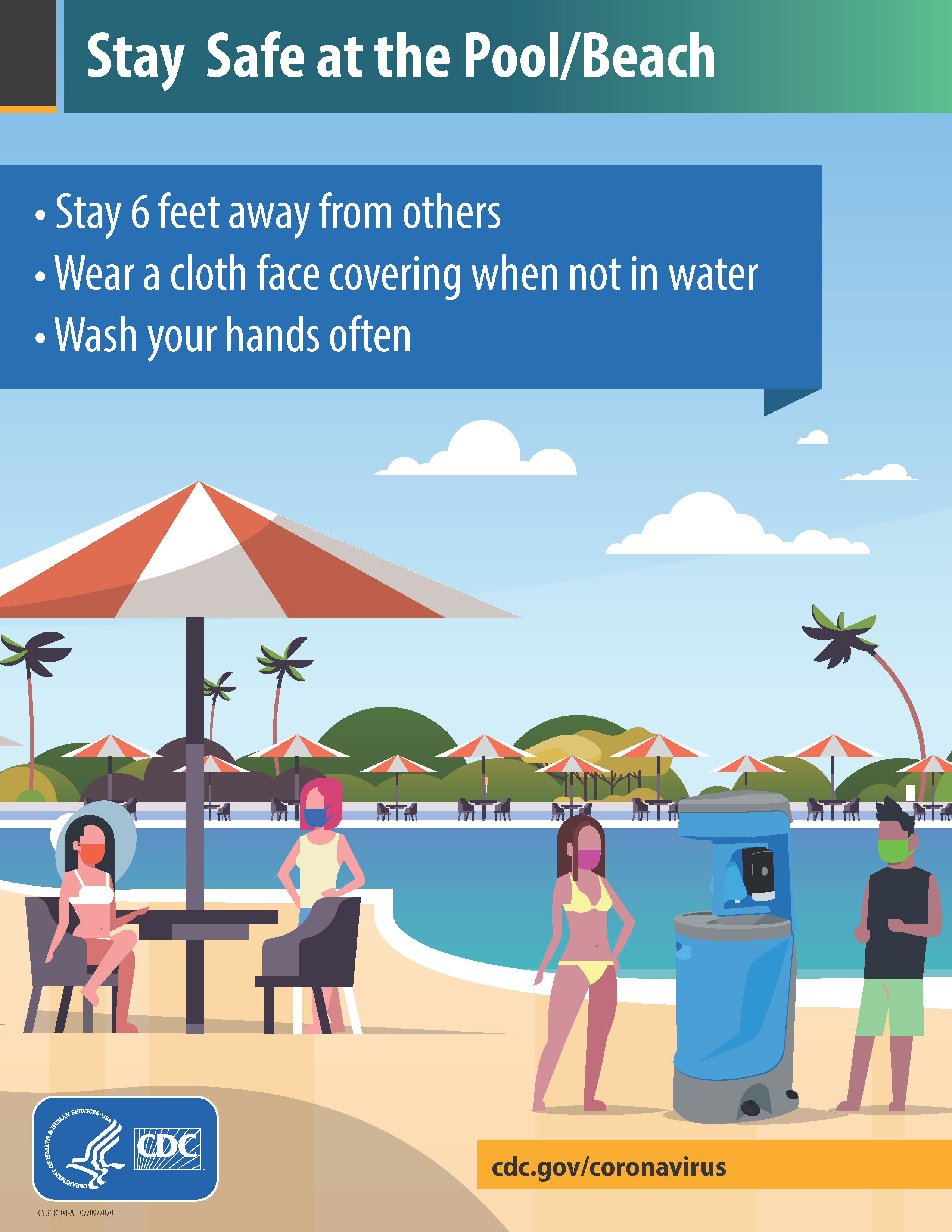 Stay safe at pool beach tips flyer