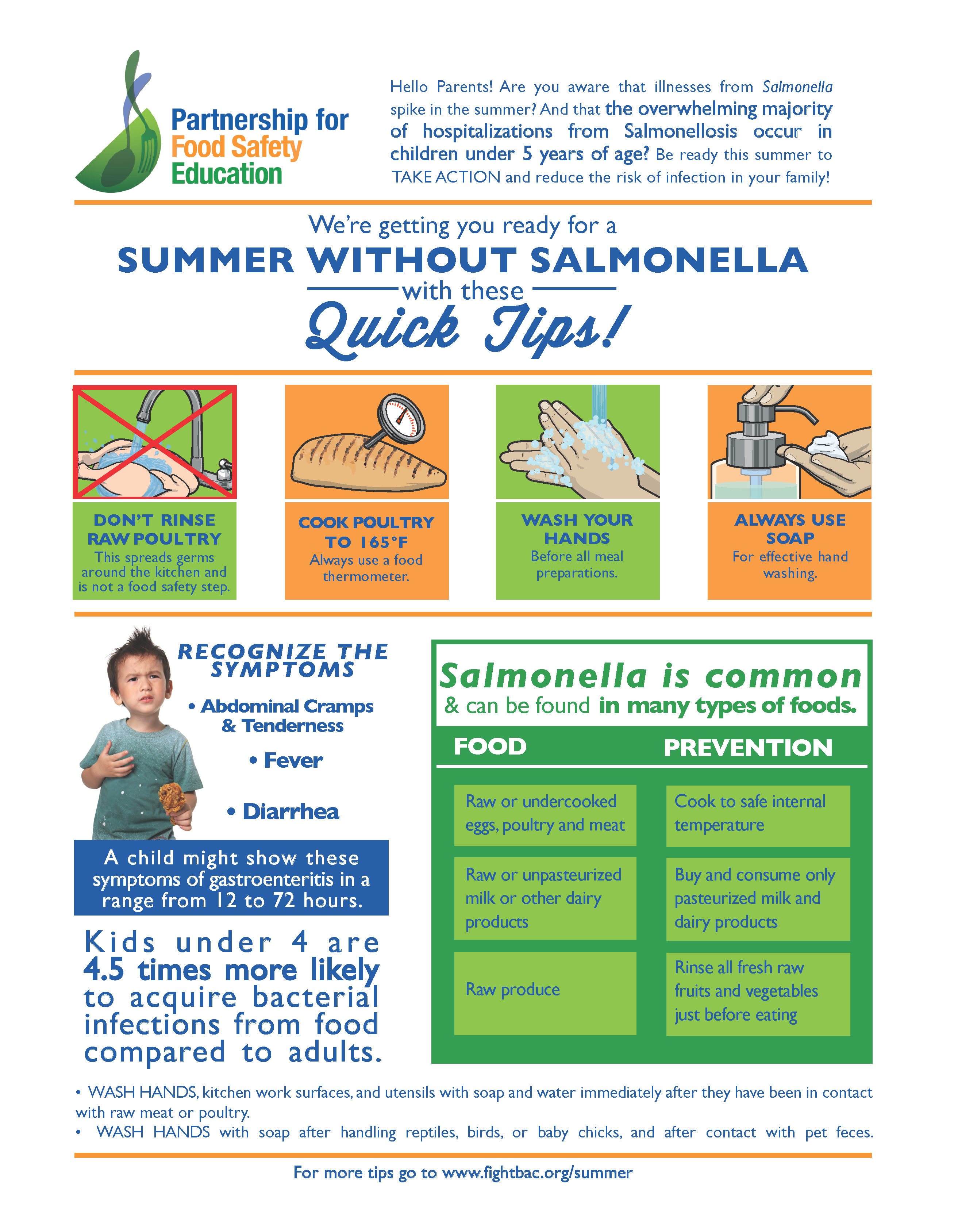 Summer without Salmonella Tips flyer