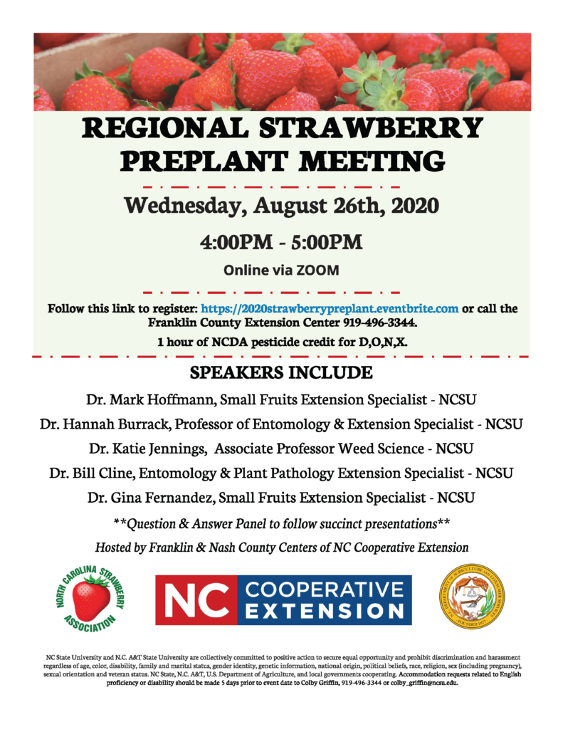 Strawberry preplant meeting flyer