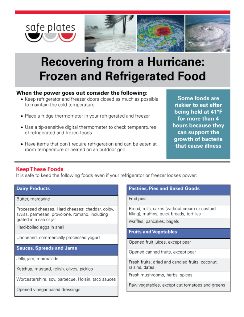 Recovering from a Hurricane: Fresh and Frozen foods page 1