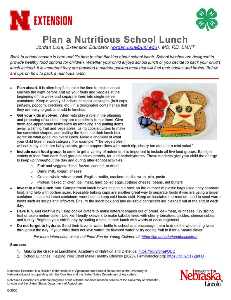 Healthy School Lunches flyer