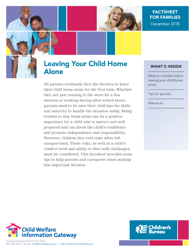 Leaving Your child home alone fact sheet