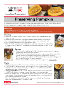 Pumpkin fact sheet