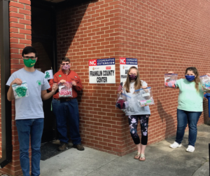 Franklin County 4-H’ers with their homemade cloth masks. L to R: Lance Williams, Nathaniel Potter, Emma Haynes, and Meredith Potter photo by M. Wyatt
