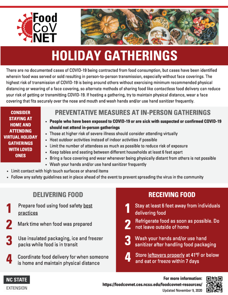 Holiday Gatherings During COVID-19 FoodCoV fact sheet