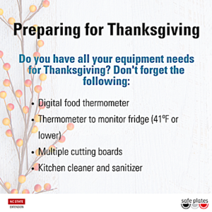 Preparing for Thanksgiving flyer by Safeplates