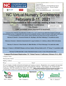 image of 2021 NC Virtual Nursery Conference flyer