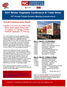 Winter Vegetable Conference 2021 flyer