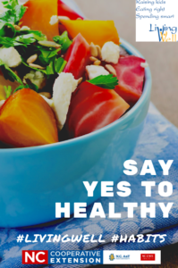 Say Yes to Healthy foods photo with bowl of fruits