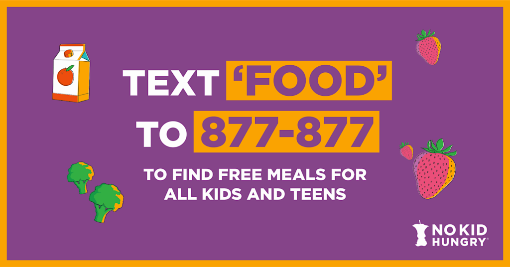 Text FOOD to 877-877 flyer
