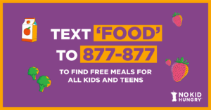 Text FOOD to 877-877 flyer