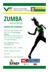 Exercise class flyer and silhouette of a excerciseruette of e