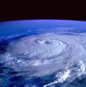 satellite image of a hurricane