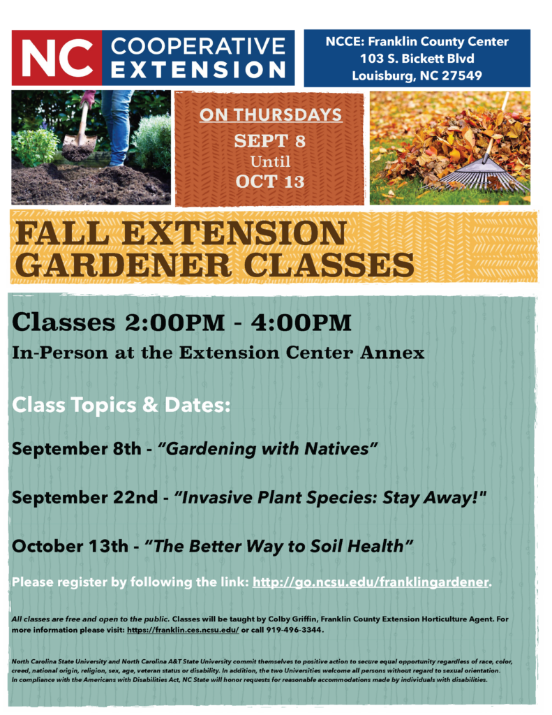 Fall 2022 Extension Gardener Classes