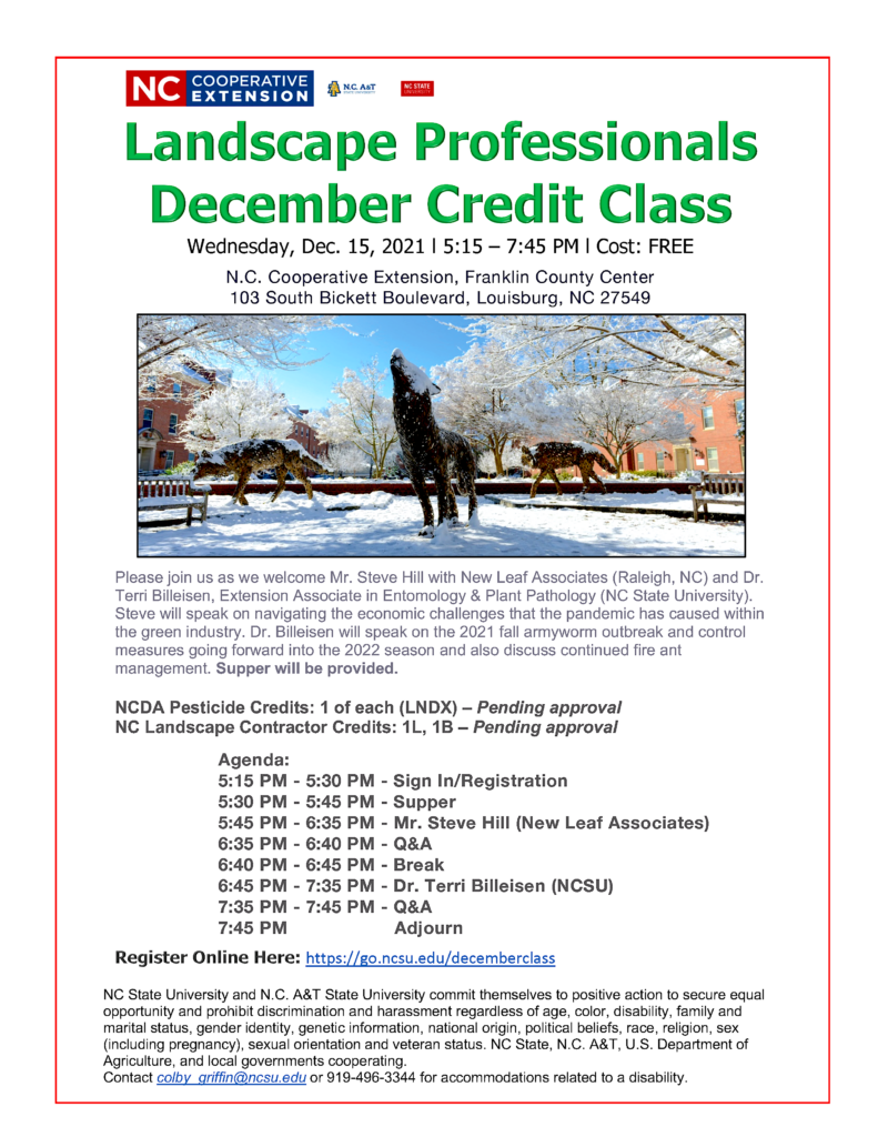 Landscape Professionals December Credit Class flyer