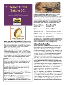Whole Grain Baking 101 infographic page 1