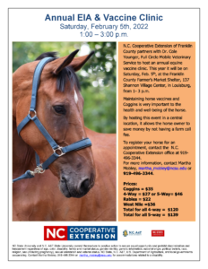 2022 Horse EIA-Coggins Clinic flyer