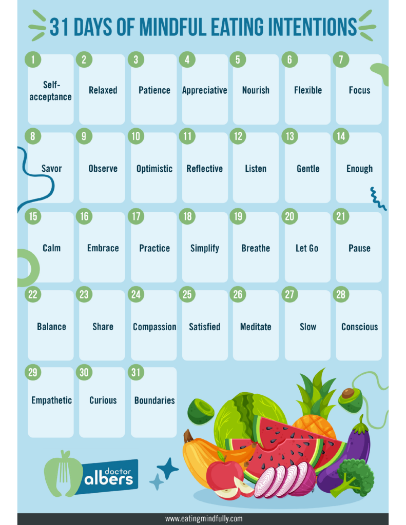 31 Days of Mindful Eating Intentions