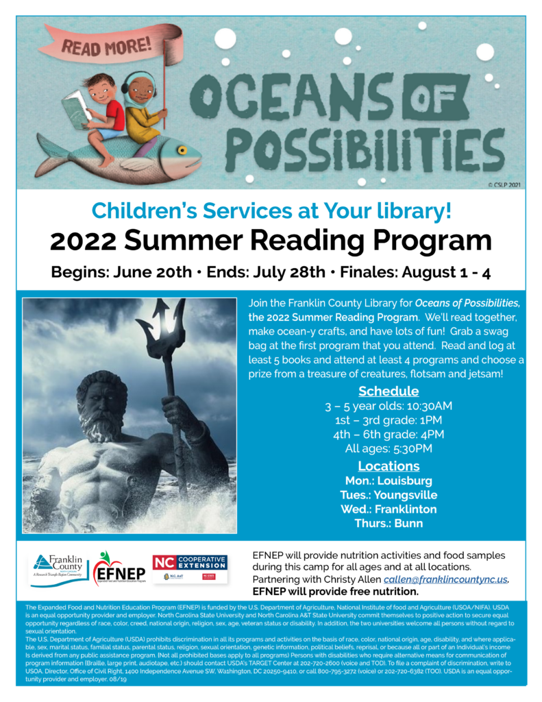Oceans of Possibilities Reading Program flier