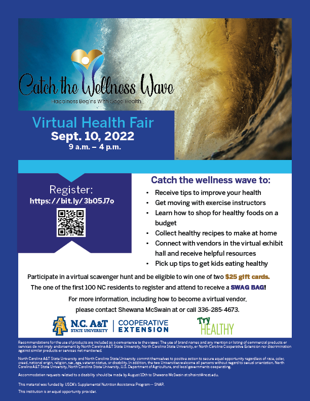 Catch the Wellness Wave Virtual Health Care Fair flyer