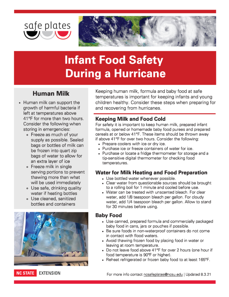 Safeplates Hurricane Prep for Infant Food Fact Sheet