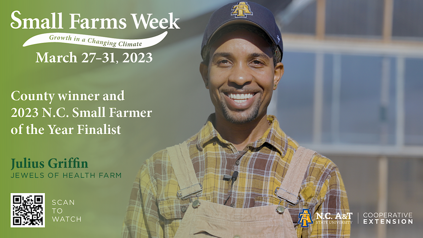 Small Farms Week 2023 header, Julius Griffin, Jewels of Health Farm