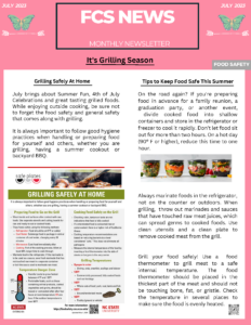FCS News -July 2023 Grilling Safety at home and tips to keep food safe this summer