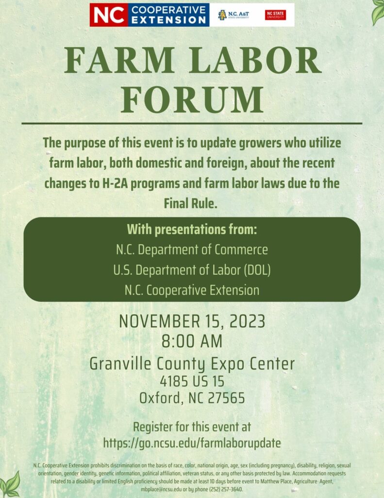 Farm Labor Forum | N.C. Cooperative Extension