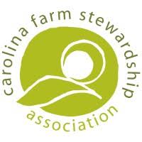 Circular logo image Carolina Farm Stewardship Association letters surrounding green plant