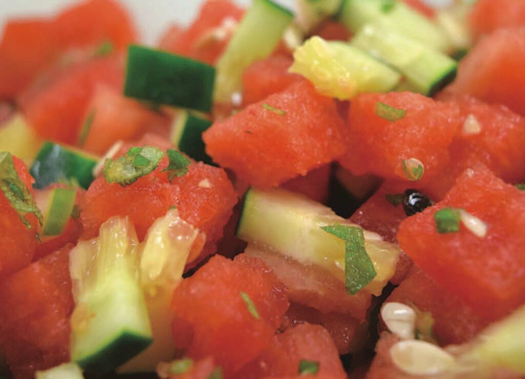 English mint watermelon salad image