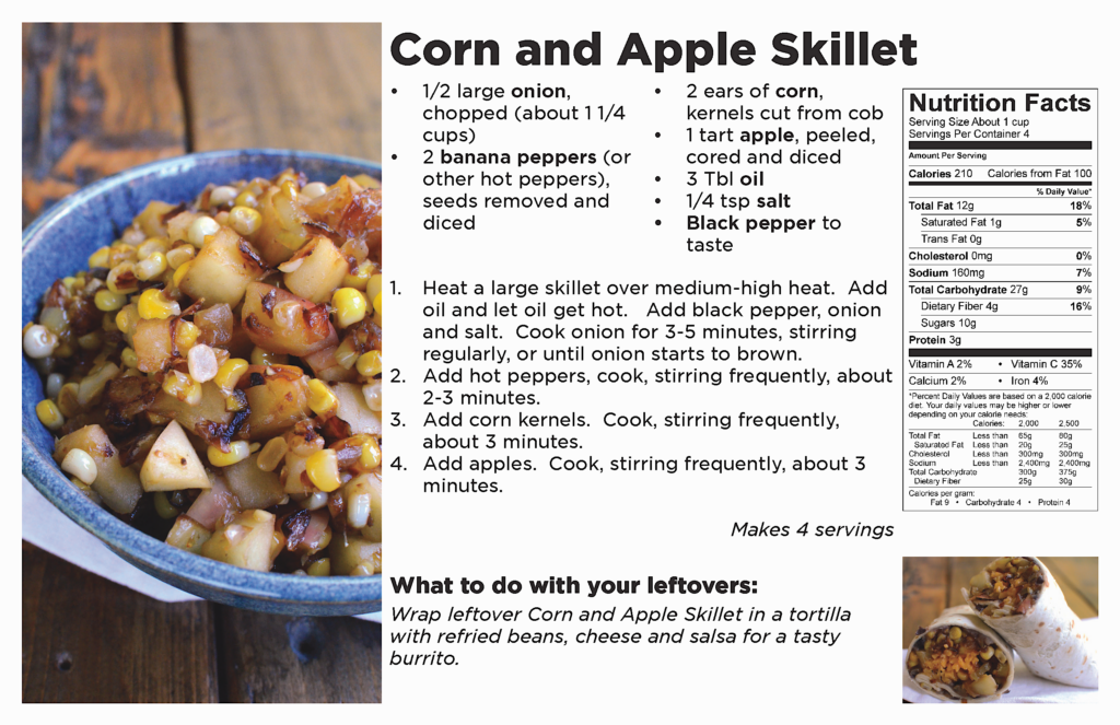corn and apple skillet recipe with image